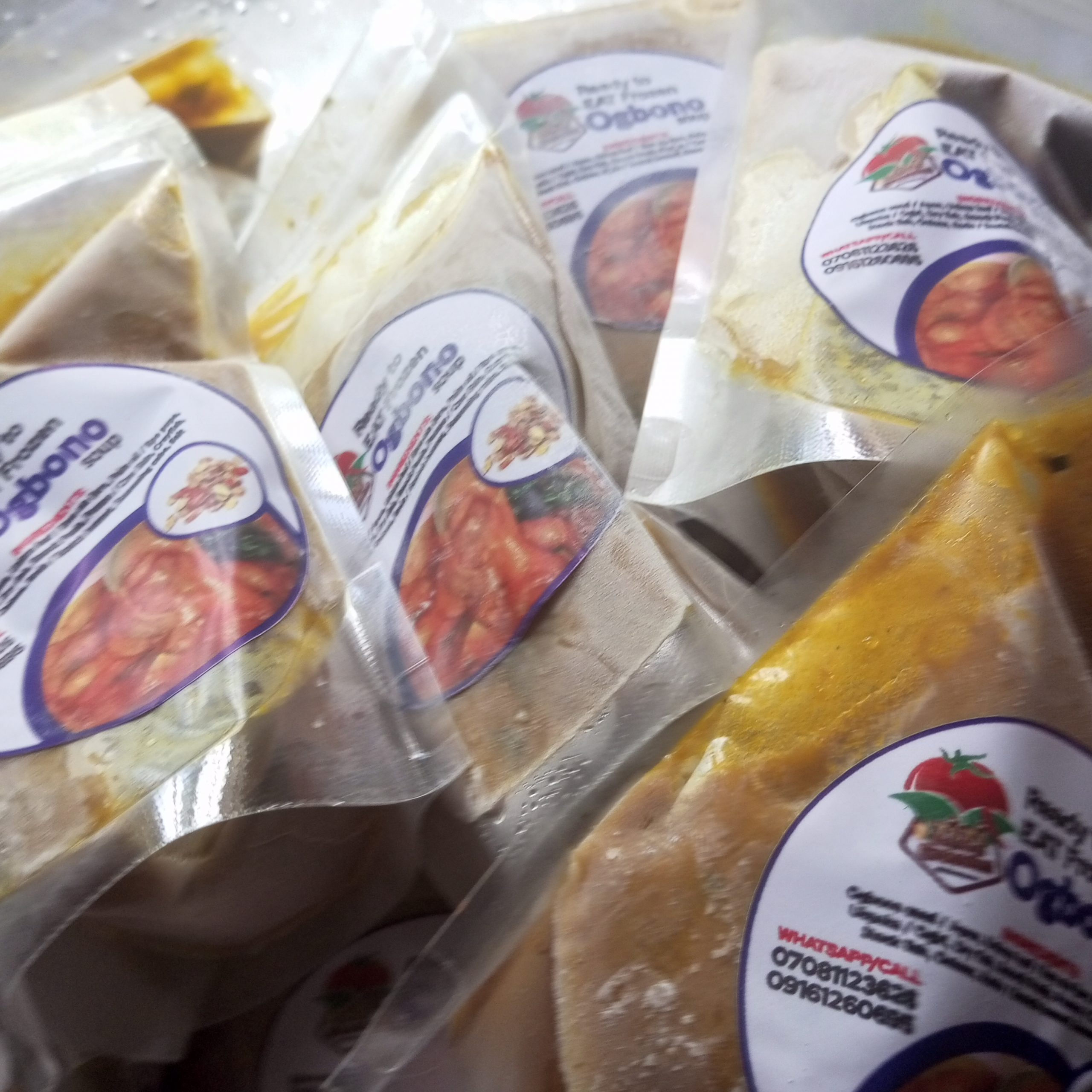 Frozen ogbono soup, ready to eat
